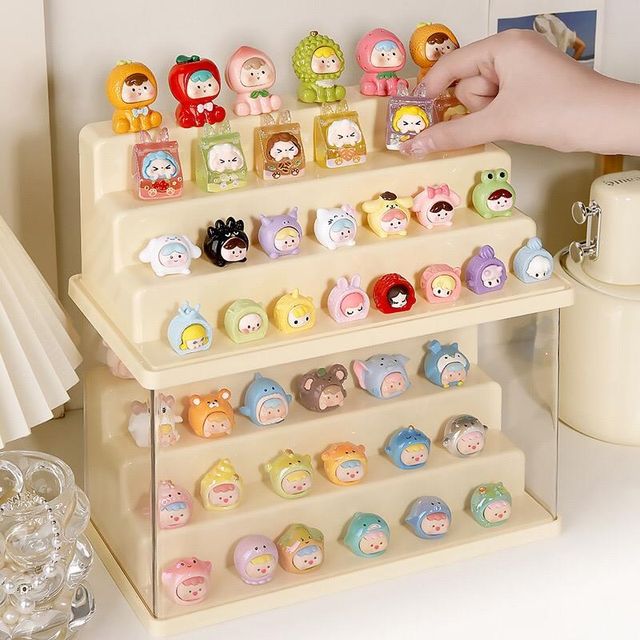 Cute Blind Box Display Rack Dust-proof Twist Glitter Ornament Display Cabinet Household R Transparent Acrylic Storage Box