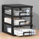 Storage box desktop drawer office a4 file storage rack multi-layer station organization seven-character transparent cabinet
