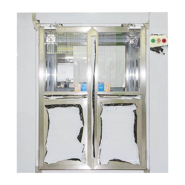 Air shower room manufacturer stainless steel multi-person double-blowing induction shower room air shower room air shower door