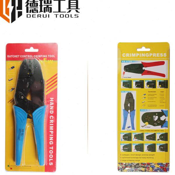 Derui Tools HS-30J 9-inch European Ratchet Wire Crimp RV SV Pre-insulated Terminal Manual Crimp