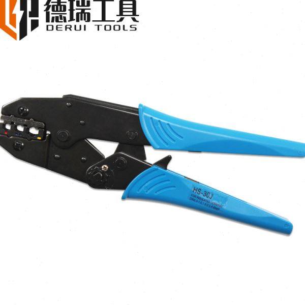 Derui Tools HS-30J 9-inch European Ratchet Wire Crimp RV SV Pre-insulated Terminal Manual Crimp