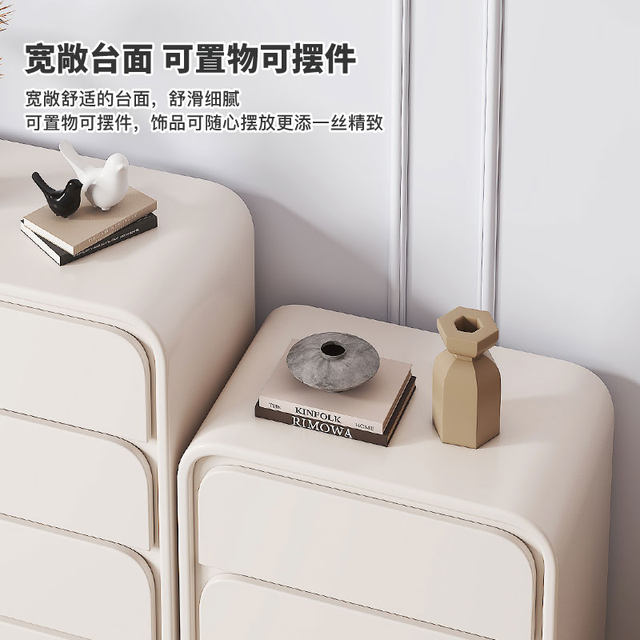 Creamy style chest of cabinets solid wood storage cabinet bedroom wall tail cabinet living room wall drawer cabinet French chest of cabinet storage cabinet storage cabinet
