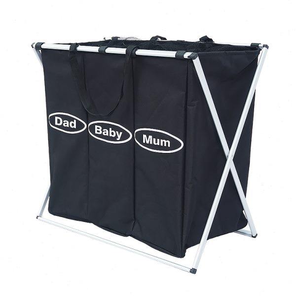 Nordic large three-club laundry basket dirty laundry basket, bathroom folding storage basket, moisture-proof laundry basket