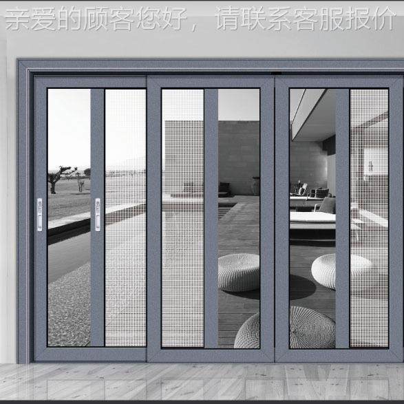 Sliding door household retro 879 solid wood aluminum alloy factory balcony living room push glass door home custom pull