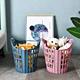 Folding dirty clothes basket plastic portable wall-mounted bathroom laundry basket Japanese thickened clothes storage basket dirty clothes basket