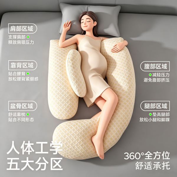 invebaby孕妇枕头护腰侧睡托腹侧卧枕怀孕期睡觉抱枕专用神器礼物 — 2