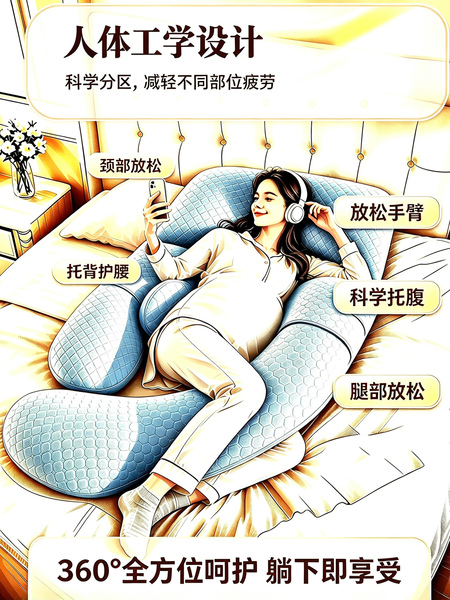 孕妇枕护腰侧睡枕托腹侧卧枕头用品怀孕期孕晚期睡觉专用抱枕神器 — 2