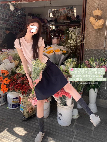 孕妇日系学院风半身裙子夏季薄款时尚显瘦百搭慵懒蓬蓬裙a字中裙 — 5