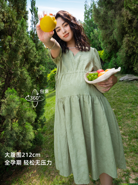 大码孕妇裙夏季2026新款夏装加肥码200斤纯棉宽松连衣裙高小个子 — 2
