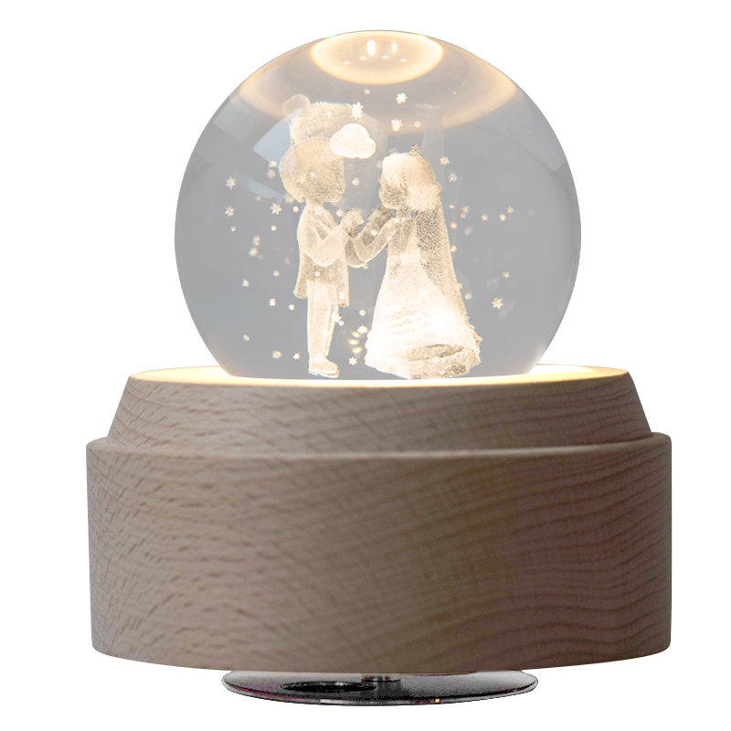 신부와 신랑 커플 수정 구슬 뮤직 박스 뮤직 박스 웨딩 결혼 선물 신혼 여자 친구 520 발렌타인 데이