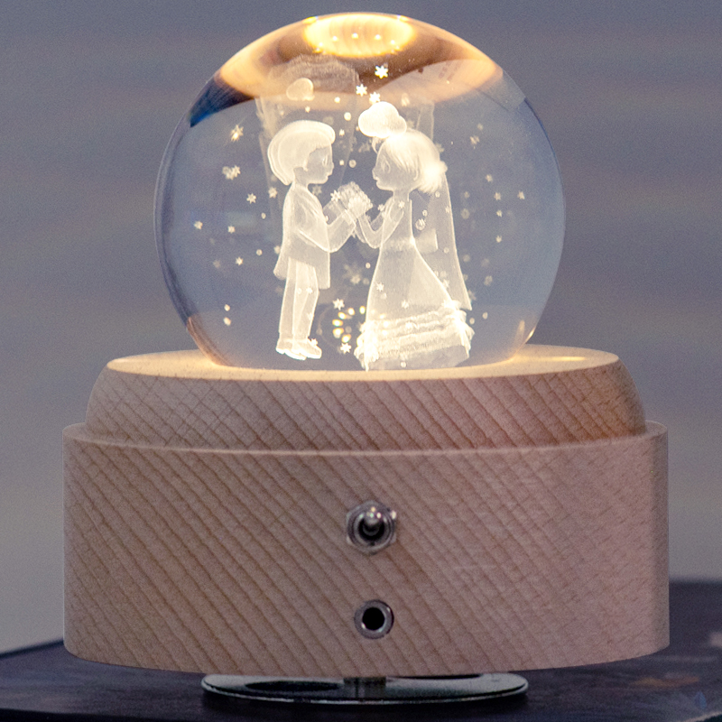 신부와 신랑 커플 수정 구슬 뮤직 박스 뮤직 박스 웨딩 결혼 선물 신혼 여자 친구 520 발렌타인 데이