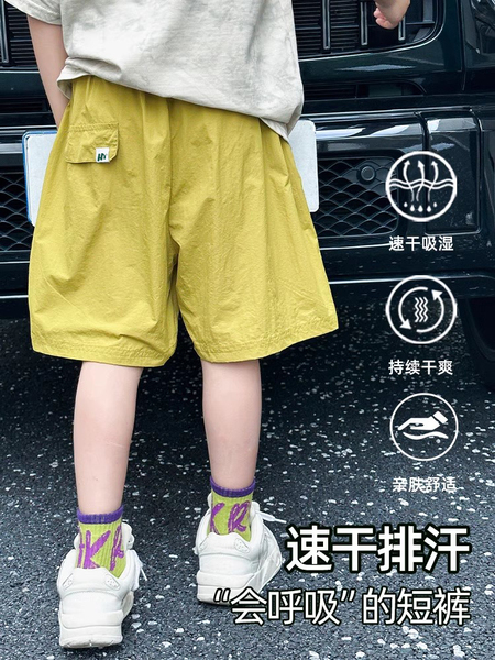 男童速干短裤夏季薄款2026新款儿童夏装男孩运动裤子中大童沙滩裤