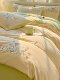 Fresh flower embroidery 100 all-cotton four-piece set yellow quilt cover pure cotton bed sheet high-end girlish heart 1.8 bedding products
