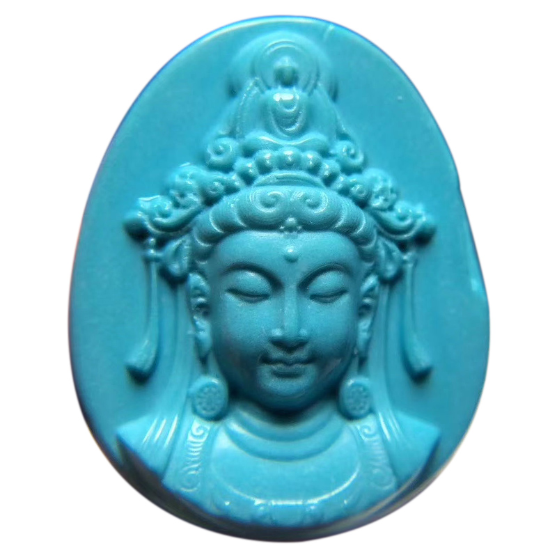 호북 천연 원시 광석 청록색 관음 장식품 높은 도자기 높은 청록색 타라 조각 핸들 펜던트 액세서리