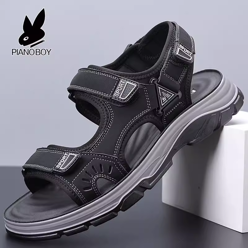 SANDALS MENS 2024 NEW SUMMER WEAR NON-SLIP WEARABLE WEAR-RESISTANT SOFT-SOLED OUTDOOR SPORTS CASUAL DRIVING MENS BEACH SHOES