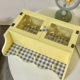 Hot Hong Kong style ins cream lattice storage rack wooden wall cabinet cute decoration girl's heart indoor household storage