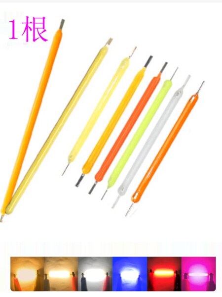 1Pcs Dc 3v 12v 38MM Cob Led硬灯丝2200k白蓝红粉爱迪生灯泡零件