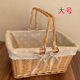 Willow storage basket flower basket shopping basket rattan fruit basket handbasket carton vegetable blue picnic basket storage basket Chen Zhidao