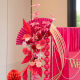 Wedding decoration hotel wedding room decoration set men and women new house bedroom Chinese style engagement wedding silk flower decoration