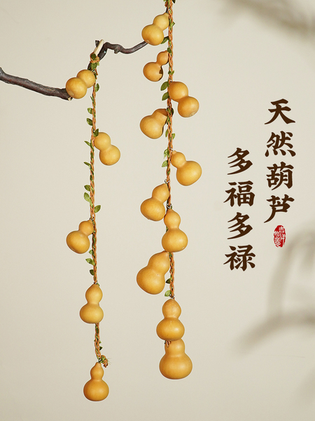 天然葫芦挂件真葫芦串门对门家居挂饰藤编挂绳客厅入户门装饰工艺