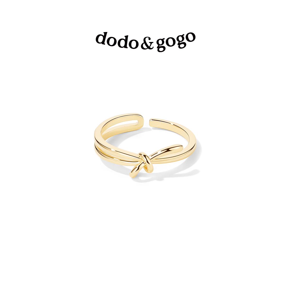 DODOGOGO金属绳结戒指女可调节ins简约复古风手饰独特设计开口戒
