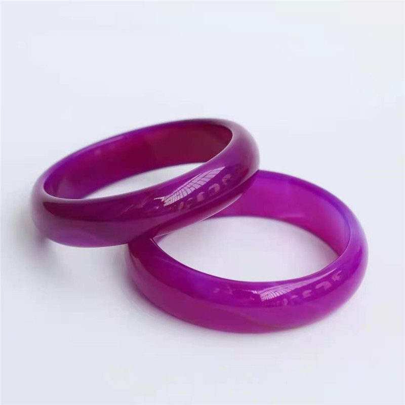 MANUFACTURER PURPLE AGATE BRACELET WIDE STRIP PURPLE CHALCEDONY JADE BRACELET WIDENED AND THICKENED JADE BRACELET TO SEND MOTHER BRACELET LIVE GIFT GOODS