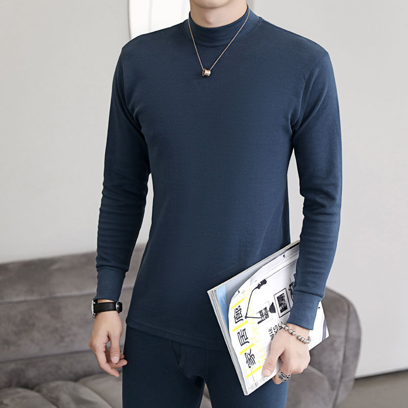 AUTUMN AND WINTER WARM AUTUMN CLOTHES AUTUMN PANTS SET FOR MEN MIDDLE-AGED AND ELDERLY THERMAL UNDERWEAR LINE CLOTHES LINE PANTS BASE SHIRT SUIT MEN