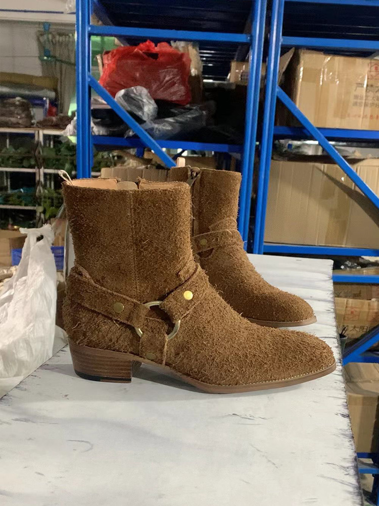 CHELSEA BOOTS MENS 2023 EUROPEAN AND AMERICAN YOUTH TRENDS AUTUMN AND WINTER NEW FASHION BRITISH LONGHAIR SHOES BUCKSKIN MARTIN BOOTS