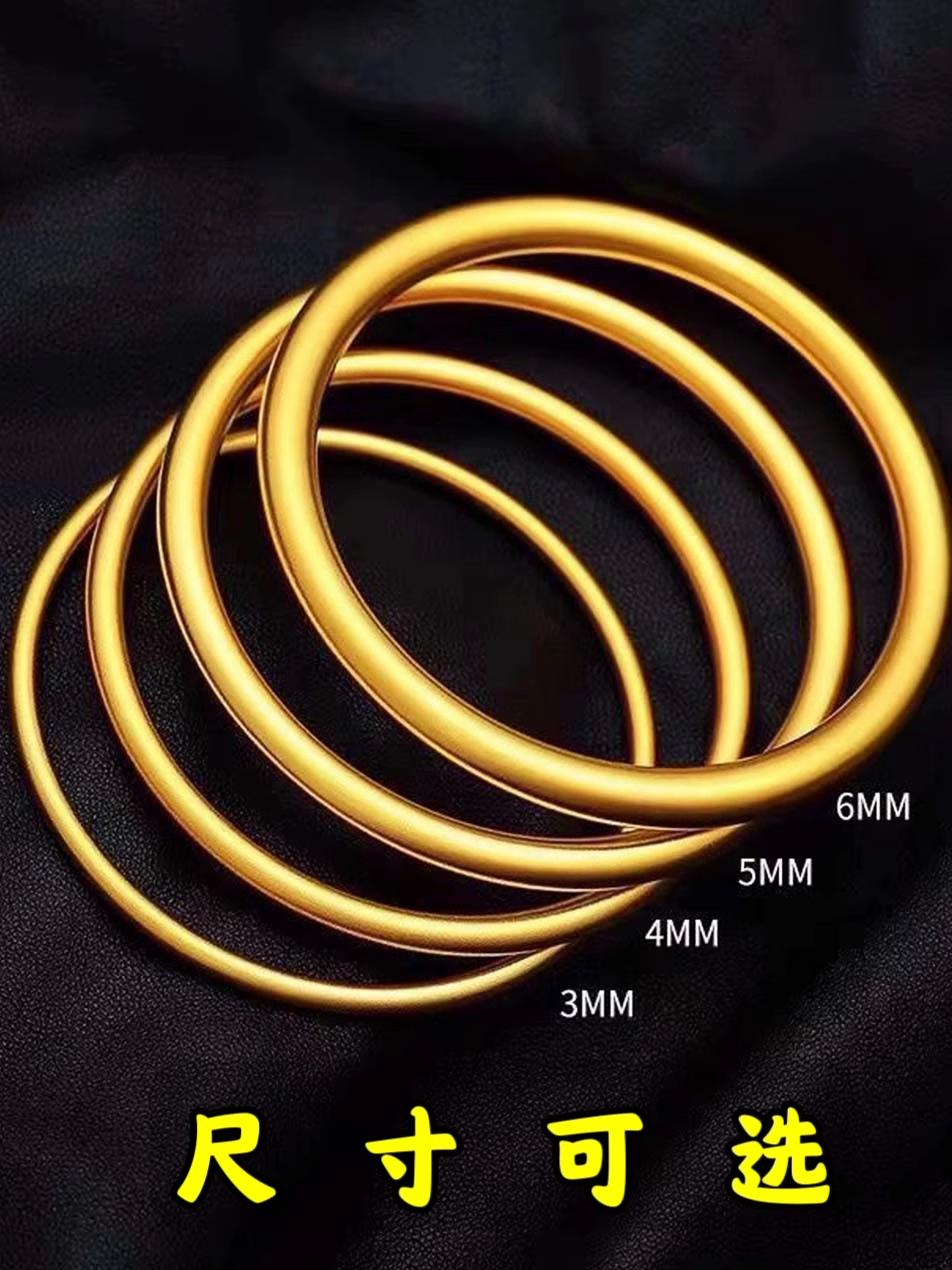 REAL GOLD SILVER-FILLED BRACELET ANCIENT GOLD SIMULATION INHERITANCE BRACELET STEEL SEAL SOLID BRACELET NON-FADING FINE RING JEWELRY