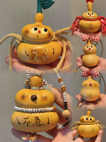 手工非遗天然小葫芦烙画挂件办公室解压礼物摆件招财情绪稳定守财