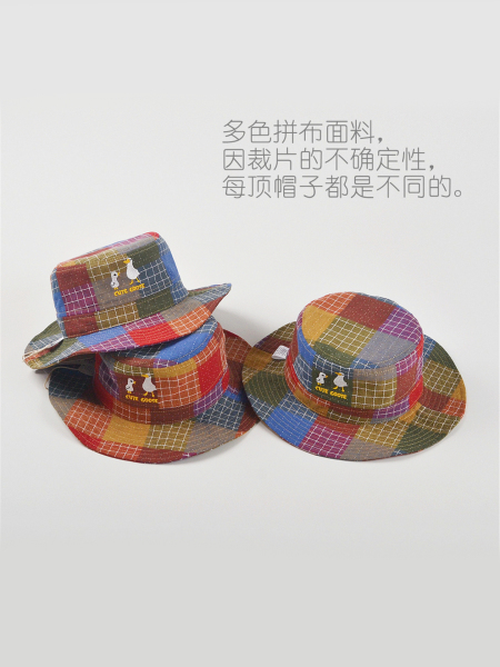 高品质新款男童帅气格子防晒渔夫帽春秋季新款婴幼儿童纯棉遮阳帽 — 3
