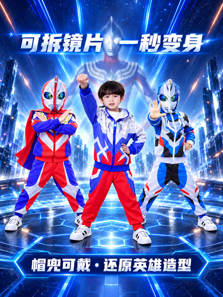 正版奥特曼衣服赛罗男孩童装男童服装蜘蛛侠儿童外套春秋运动套装