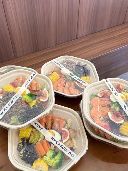 一次性六角碗可降解六边碗商用轻食碗沙拉碗纸浆碗酸奶碗打包盒