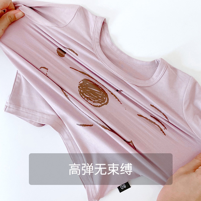 CHILDRENS PAJAMAS MODAL COTTON SILK HIGH-WAISTED BELLY PROTECTOR SPRING AND AUTUMN LONG SLEEVE THIN SUIT BOYS GIRLS BABY LOUNGEWEAR