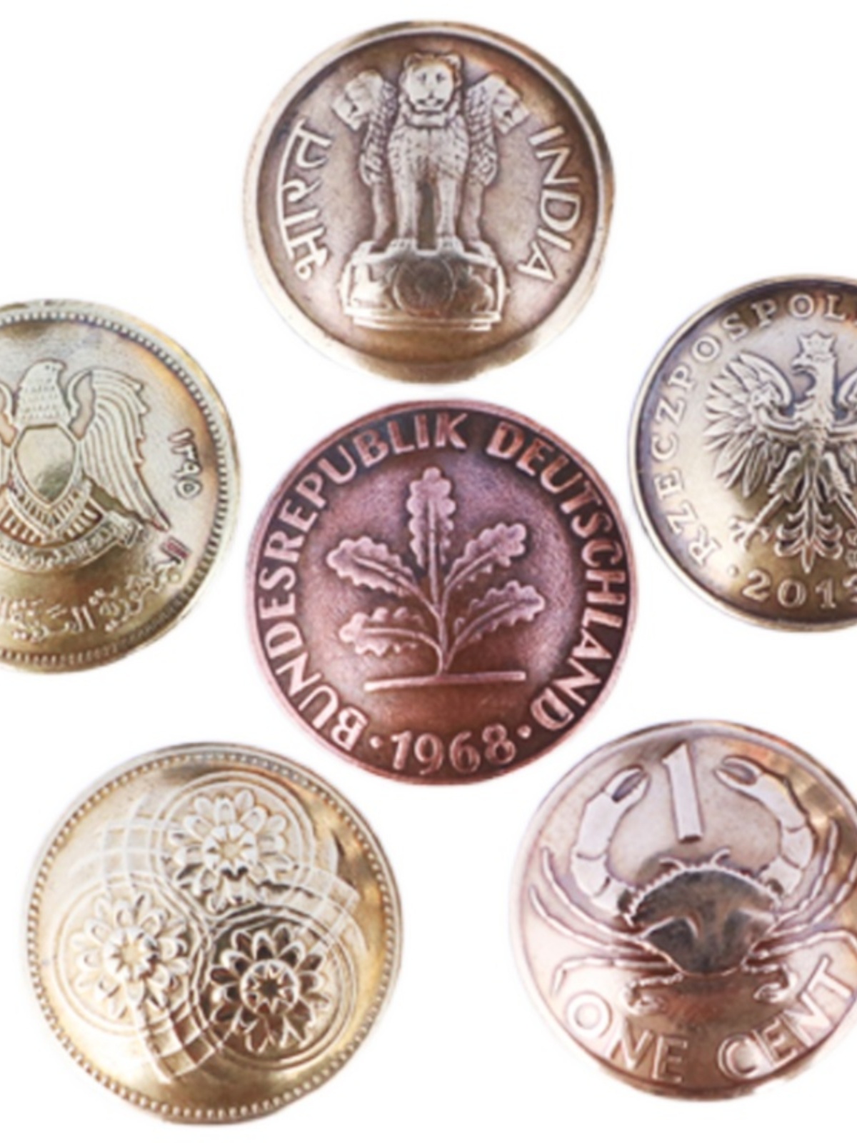 HANDMADE DIY VINTAGE GENUINE MONEY CLOTHES DECORATION BUTTON COIN CUFFLINKS LEATHER GOODS CAI CLOTH BUCKLE COIN BADGE 15-16MM
