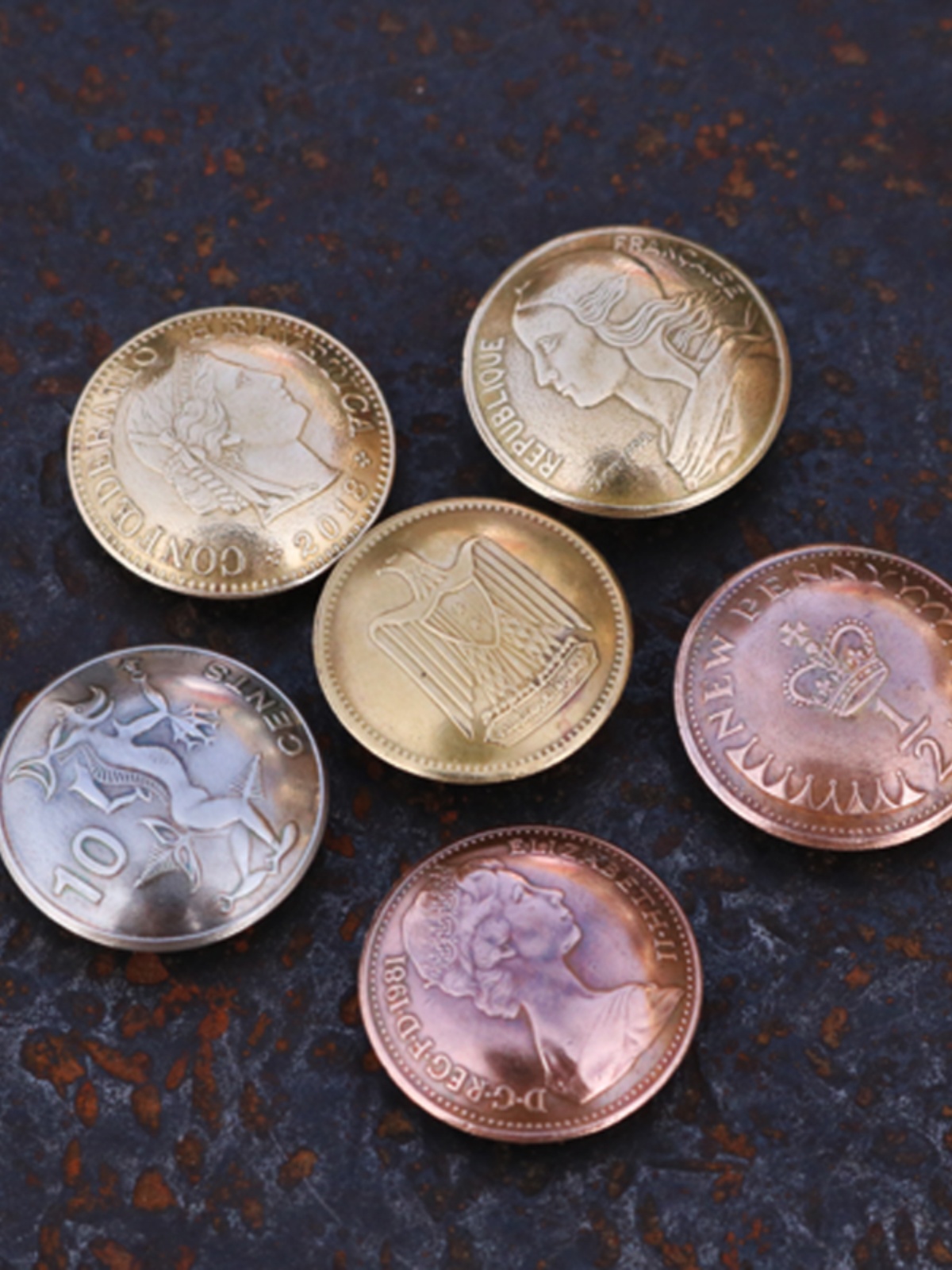 HANDMADE DIY VINTAGE GENUINE MONEY CLOTHES BUTTON COIN BUTTON CUFFLINK LEATHER GOODS CAI CLOTH BUCKLE METAL BADGE 16-17MM