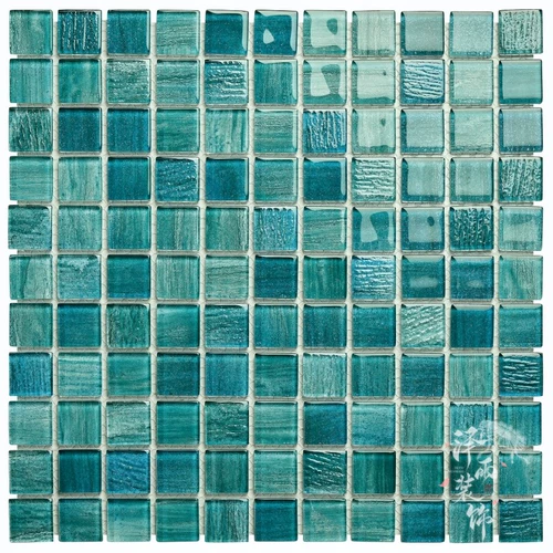 Стеклянная окрашенная мозаика, зеленый бассейн на стену