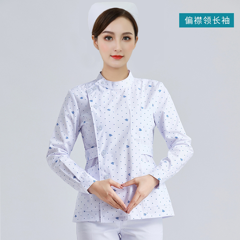FLORAL NURSE UNIFORM SHORT SLEEVE FEMALE SUMMER SPLIT SUIT NURSING HOME MOTHER AND BABY CONFINEMENT SISTER ORAL CARE WORK CLOTHES LONG SLEEVED
