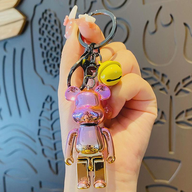 CARTOON CREATIVE SMOOTH GRADIENT BEAR DOLL KEYCHAIN BAG CAR