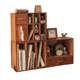 Desktop storage box Office desk drawer storage shelf Retro wooden stationery hand account seal cabinet partition book shelf