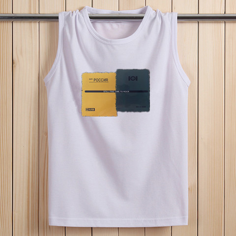 SUMMER FITNESS COTTON SPORTS VEST SLEEVELESS T-SHIRT LOOSE BREATHABLE HURDLE VEST TREND WIDE SHOULDER MENS VEST