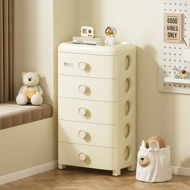 Drawer storage cabinet Household storage cabinet Multi-layer living room wall thickened chest of cabinets head movable storage cabinet