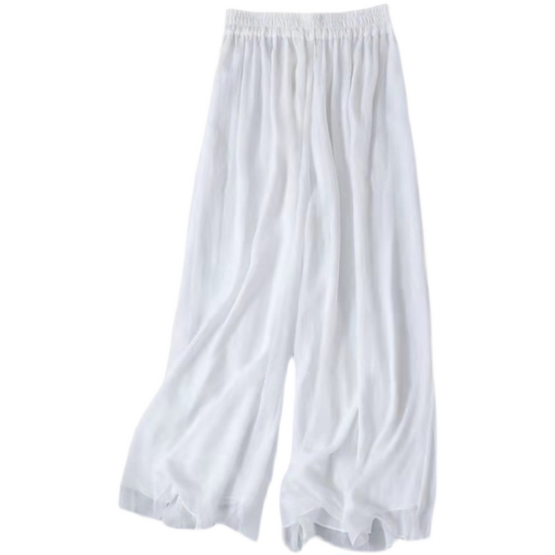 [SUIT] DANCE COSTUMES WOMENS KNOTTED CROP TOPS SHORT-SLEEVED TOPS MODERN DANCES FLOWING DRAPES CHIFFON WIDE-LEG HAKAMA