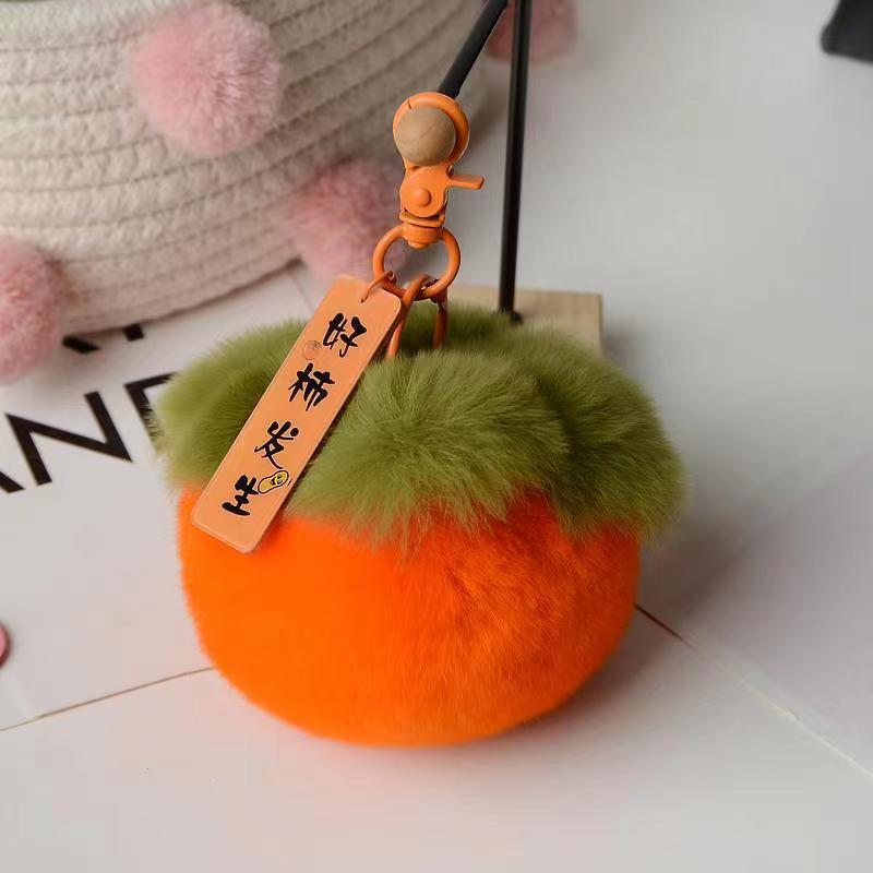 CUTE SCHOOL BAGS BAG PENDANTS ANTI-OTTER RABBIT HAIR SMALL PERSIMMONS PLUSH BALLS DOLLS CAR KEYCHAINS ORNAMENTS GIFTS