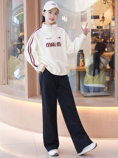 女大童春秋套装2026新款青少年学生女孩时尚百搭卫衣长裤休闲套装