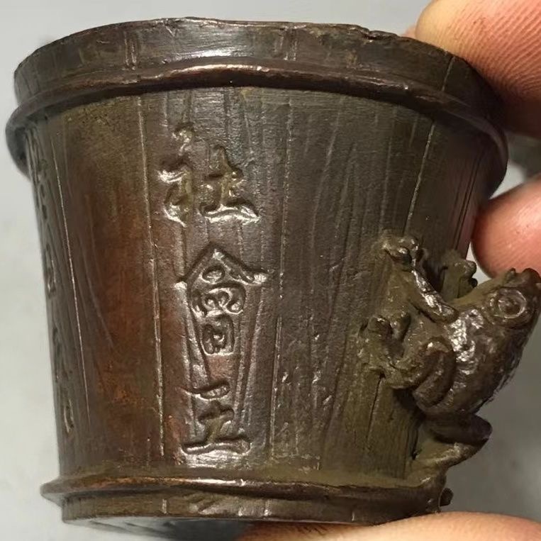 골동품 및 기타 골동품 합금 구리 주조 황금 두꺼비 구리 향 버너 작은 장식품 정밀 구리 예술 다도 구리 애완 동물 구리 향 버너