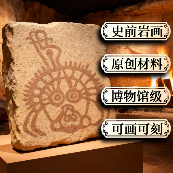 【壁上观古】原创岩画石刻壁画泥板画板材料机构研学活动精品课程