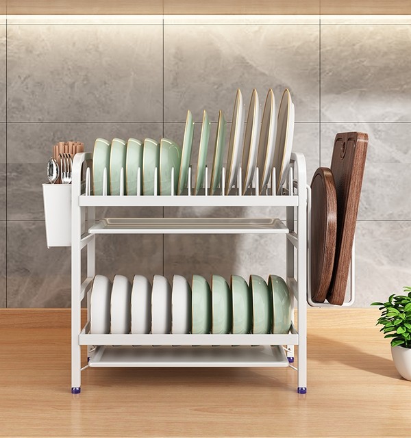Kitchen bowl rack drain rack cabinet storage rack household countertop multi-function bowl plate bowl plate chopsticks storage rack box
