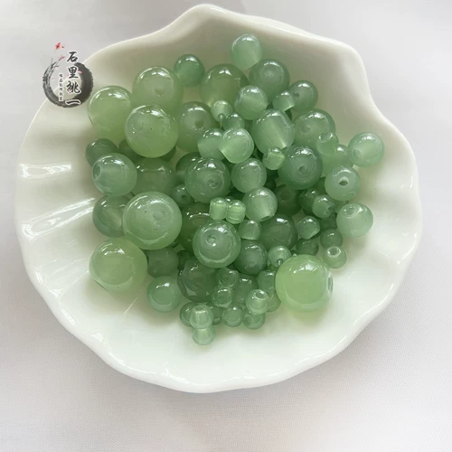 Бусины из нефрита, плетеный браслет ручной работы, ожерелье, стеклянный аксессуар для волос, 10mm, связать своими руками