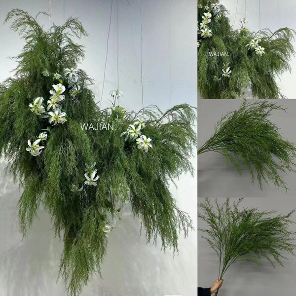 2025新款仿真植物芦荀草天门冬龙须千层金假花婚庆婚礼插花森系绿